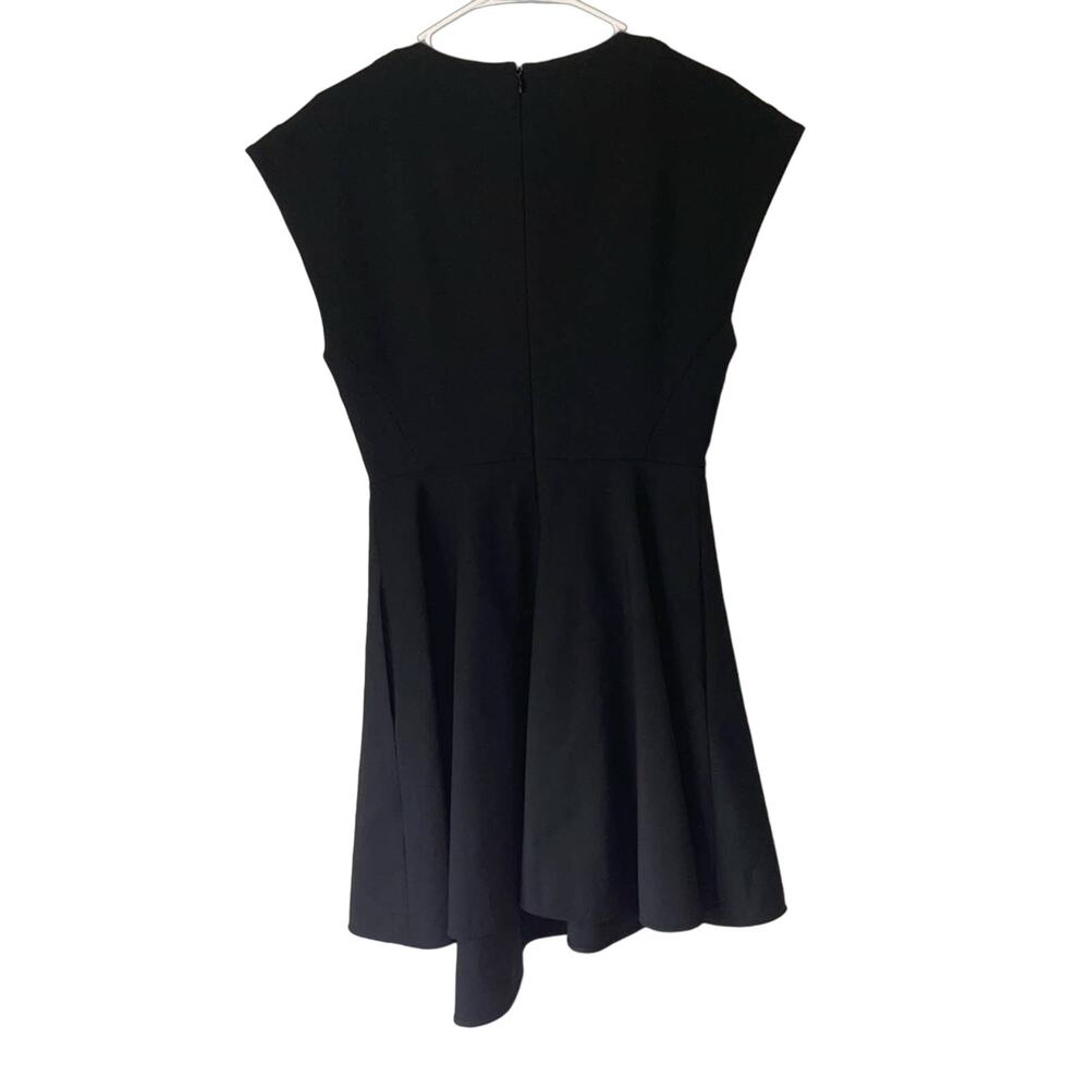 Tibi Black Dress 6 Womens Cap Sleeve Knee Length Career Pleated Knee Length - Picture 3 of 6